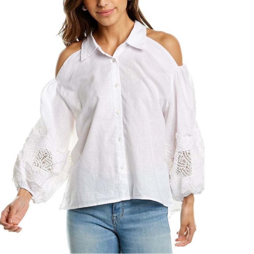 Fate Cold Shoulder Linen Blouse